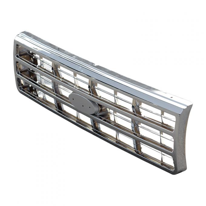 Dennis Carpenter Grille - Chrome - Aftermarket - 1987-91 Ford Truck, 1987-91 Ford Bronco E7TZ-8200-BX