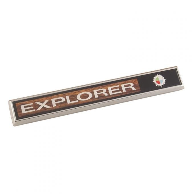 Dennis Carpenter Glove Box Emblem - "Explorer" - 1969-71 Ford Truck, 1972-77 Ford Bronco    C9TZ-8104460-A