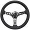 Auto Pro USA 1965-1967 Ford Mustang VSW S6 Black Sport Leather Steering Wheel Kit, Incl. 14 in. Dia. Steering Wheel, 6-Bolt Kit 70 mm ST3095-9S-2CHR