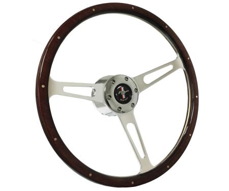 Auto Pro USA 1968-1973 Ford Mustang VSW S6 Classic Espresso Stained Wood Steering Wheel Kit, Deluxe, w/ Rivets ST3553A-10S-2CHR