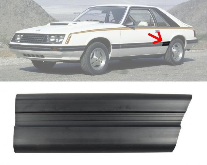 Daniel Carpenter 1979-1984 Ford Mustang Front of Quarter Panel Body Moulding Molding Black LH Drivers Side D9ZZ-6129077