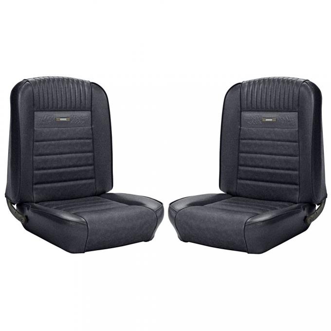 TMI 1965-1966 Mustang Coupe, Deluxe Pony Upholstery, Full Set with Bucket Seats | Black