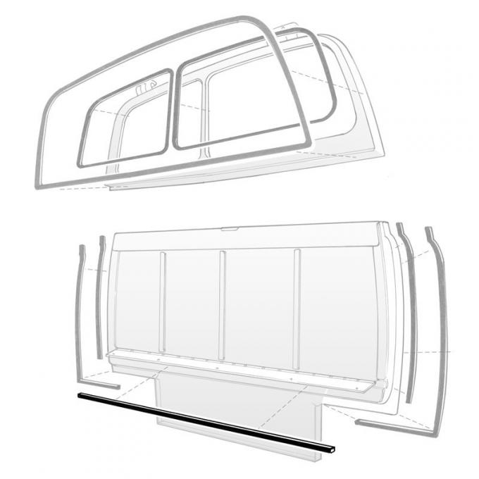 Dennis Carpenter Center Lower Tailgate Seal - Station Wagon - 1949-51 Ford Car   8A-7943016