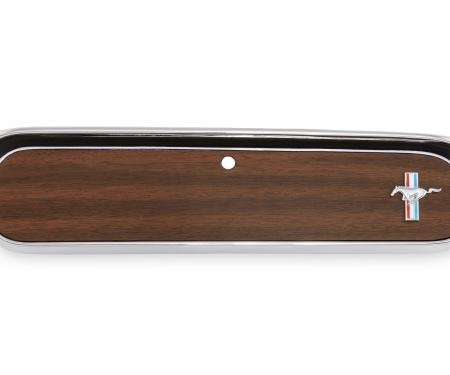 Scott Drake 1965-1966 Ford Mustang Glove Box Door Metal Backed Woodgrain with Running Horse Emblem C5ZZ-6506024-C