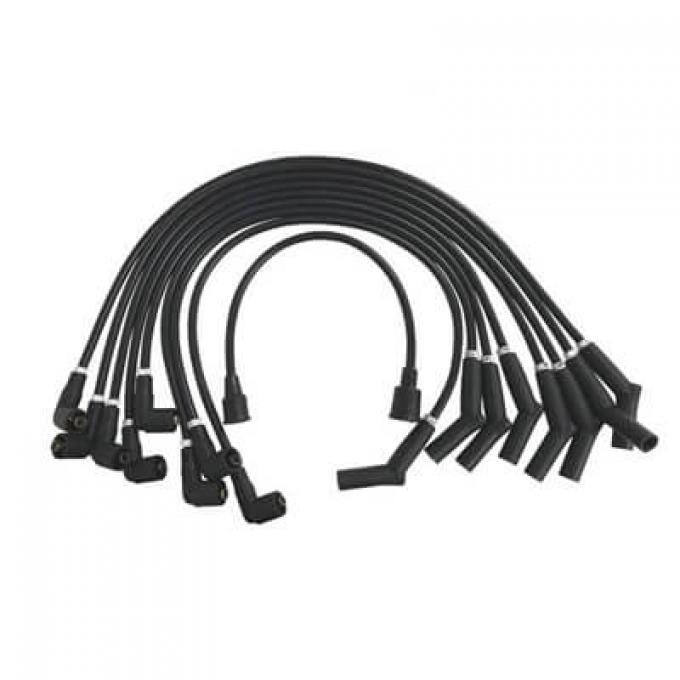 Scott Drake 1964-1973 Ford Mustang 8mm Ford Logo Ignition Wires Black C5OZ-12259-BK8