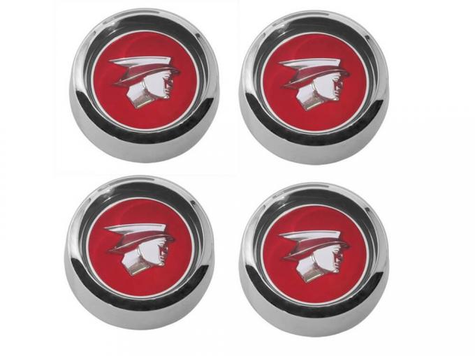 Scott Drake 1967-1968 Ford Mustang 67-68 Original Cougar Hub Caps (Set, Red) C7WY-1130-RED