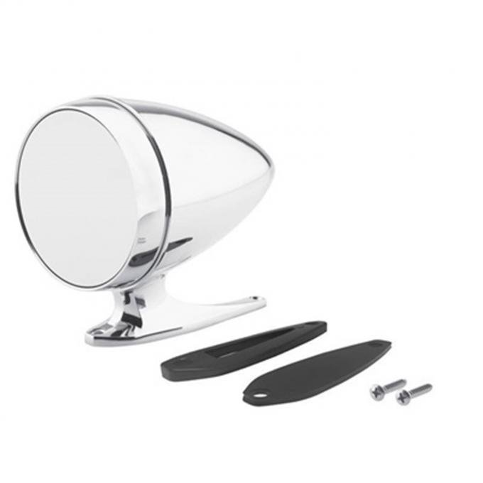 Scott Drake 1965-1968 Ford Mustang Chrome Bullet Mirror with Long Base and Standard Glass Driver Side C5RZ-17696-AL