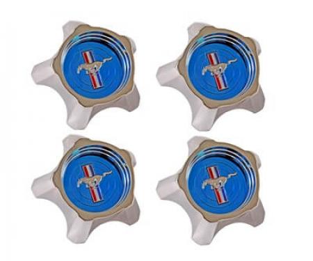 Scott Drake 1967 Ford Mustang Styled Steel Hubcaps (Blue, Original Design Set of 4) C7ZZ-1130-AK