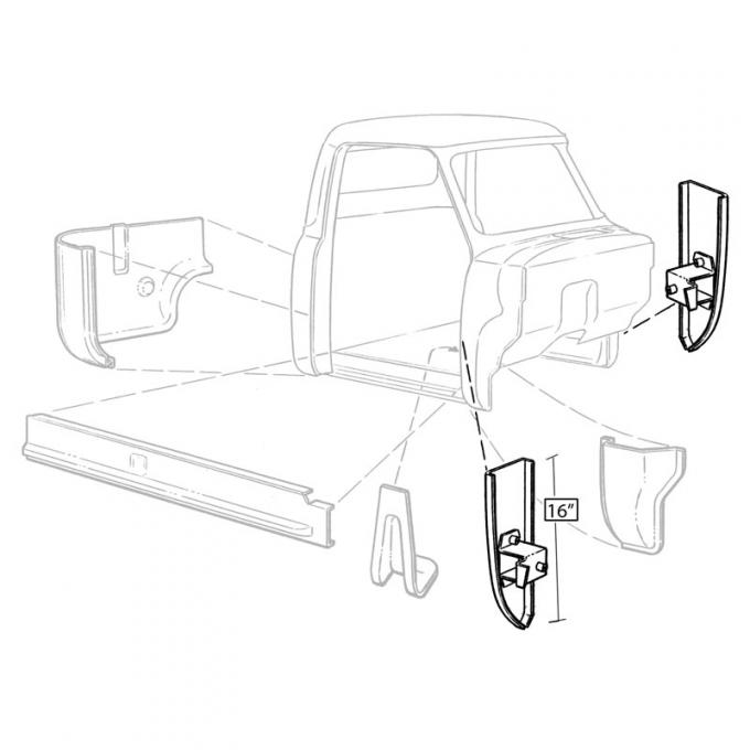 Dennis Carpenter Door Pillar Replacement - 1953-56 Ford Truck     BAAA-8102042-PR