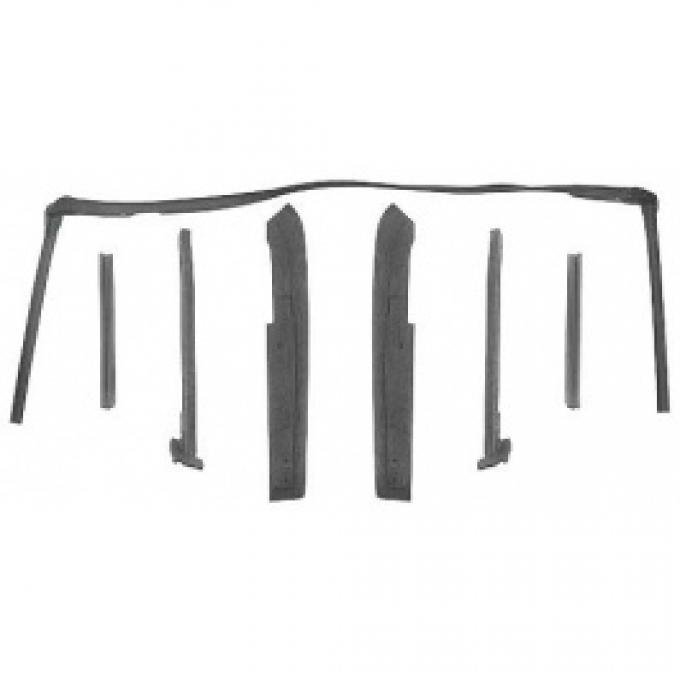 Ford Thunderbird Convertible Roof Rail Seal Kit, 7 Pieces, 1964-66