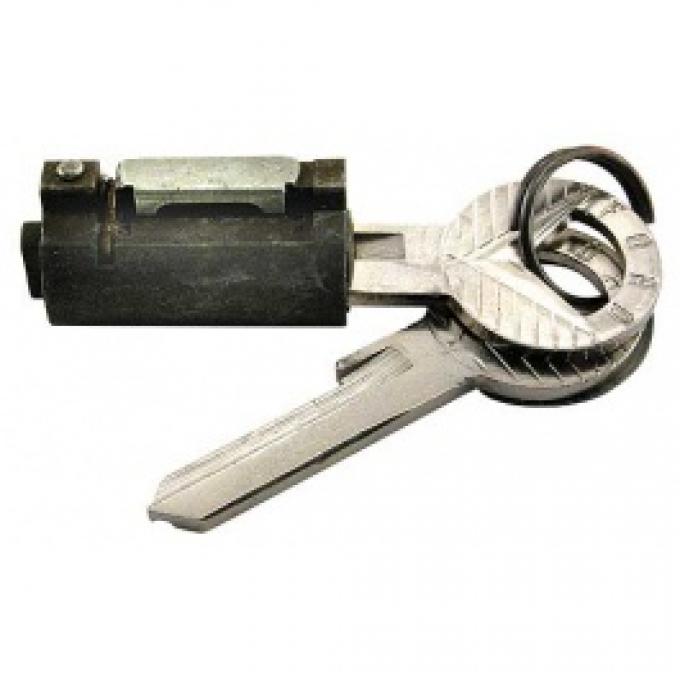 Ford Thunderbird Trunk Lock Cylinder, With 2 Repro Ford Script Keys, Keyhole Cover Is Not Included, 1961-63