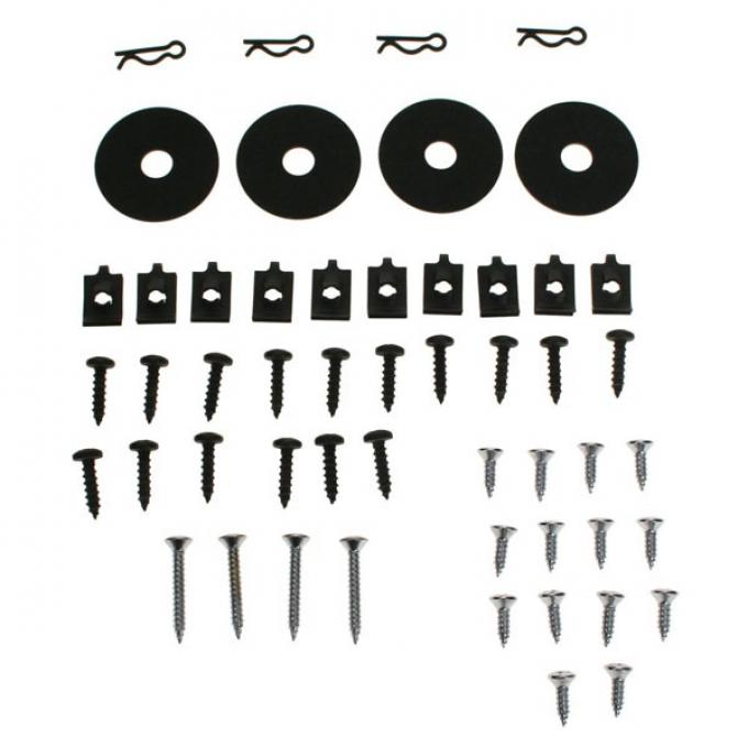 Ford Mustang Seat Side Shield Hardware Kit - 48 Pieces - Deluxe Interior