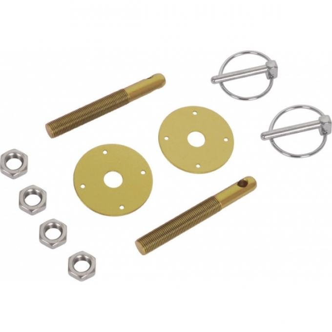 Aluminum Hood Pin Kit, Gold