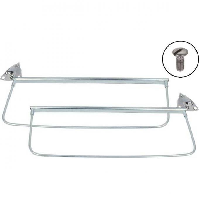 Ford Sun Visor Brackets - Chrome Plated - Ford - Closed Cars