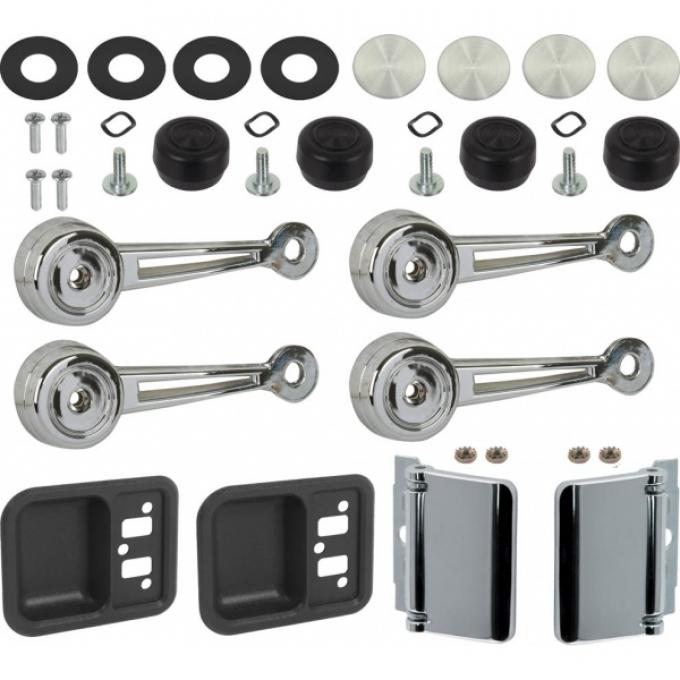 Window Crank Kit, Black/Clear, 2 Door, Falcon, Fairlane, Torino, 1968-1969