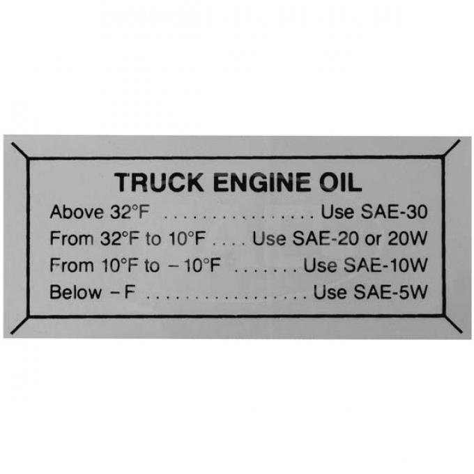 Ford Truck Oil Pressure Decal