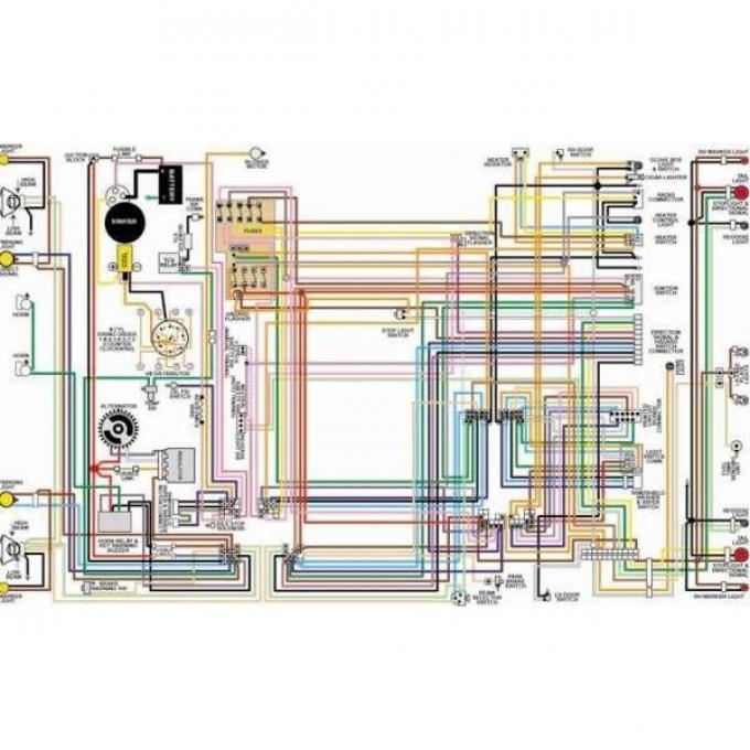 Ford Fairlane Color Laminated Wiring Diagram, 1962-1970