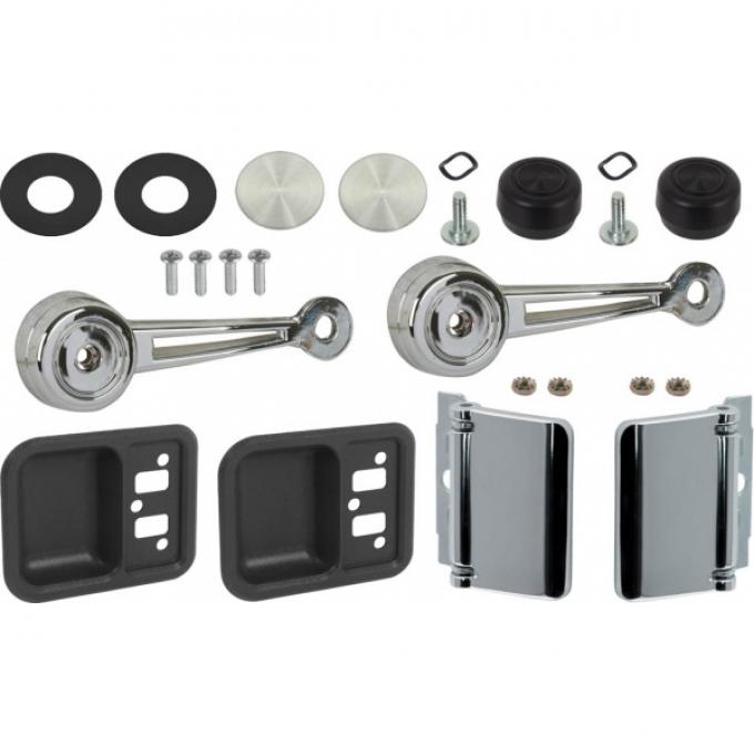 Window Crank Kit, Black/Clear, Ranchero, 1968-1969