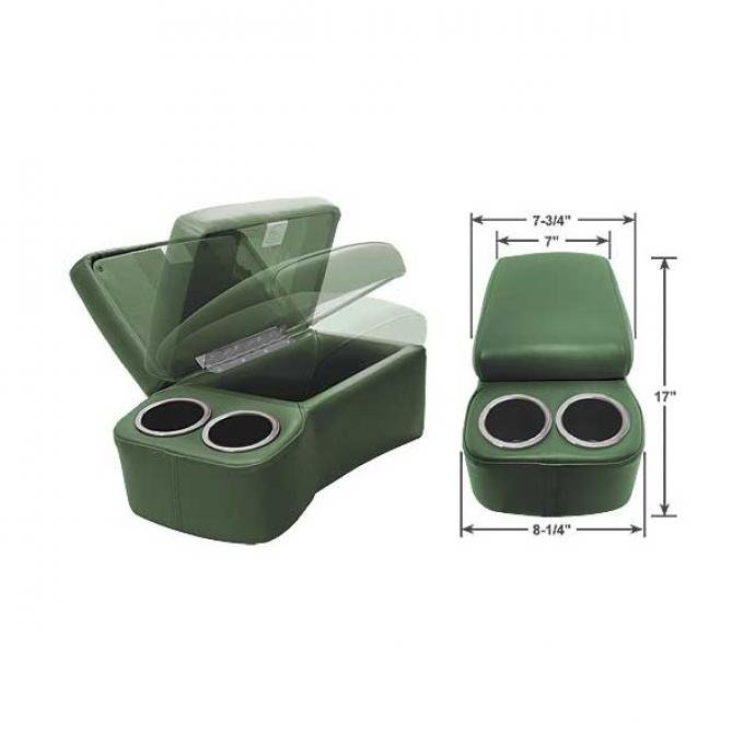 BD Drinkster Seat Console - 17" x 8-1/4" - Green