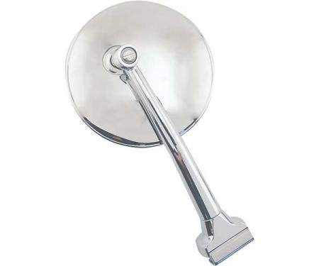 Peep Mirror - Chrome - Straight Arm - 4 Inch Convex Stainless Mirror Head - Left Or Right