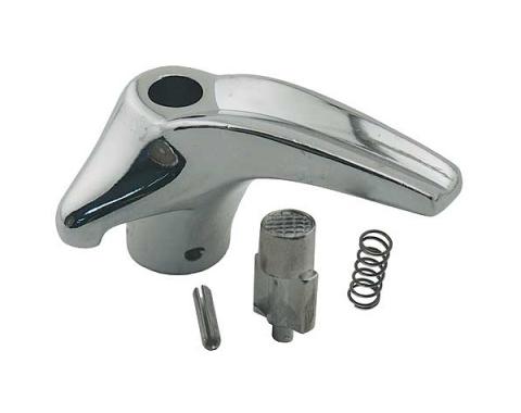 Ford Thunderbird Vent Window Handle, Left, Chrome, Includes Button, 1958-60