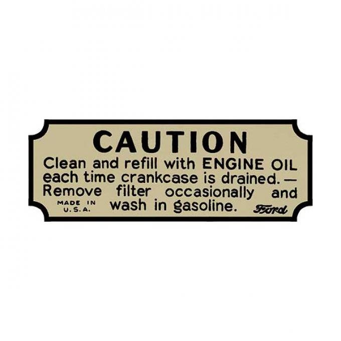 Ford Pickup Truck Air Cleaner Decal - Caution