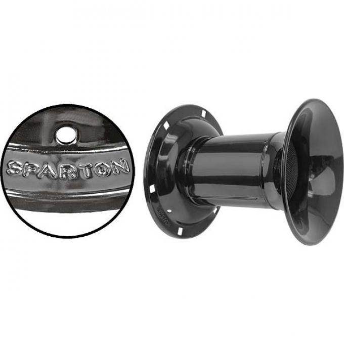 Model A Ford Horn Projector & Bell - Stamped SPARTON - Powder-coated Black - Includes Screen