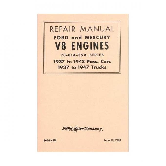 Repair Manual, Ford & Mercury V8 Engines - 64 Pages