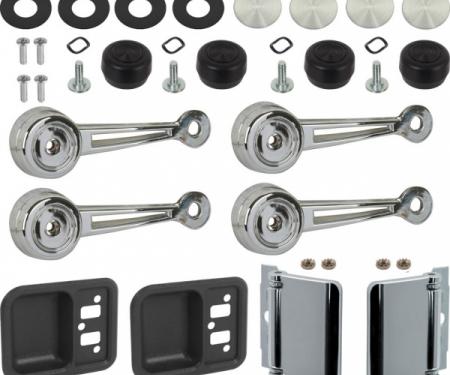 Window Crank Kit, Black/Clear, 2 Door, Falcon, Fairlane, Torino, 1968-1969