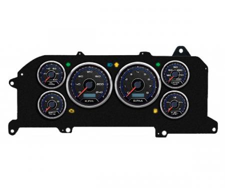 Mustang - New Vintage USA Aviator Series Kit - 6 Gauge Package, 1987-1993 - Programmmable Speedometer KPH