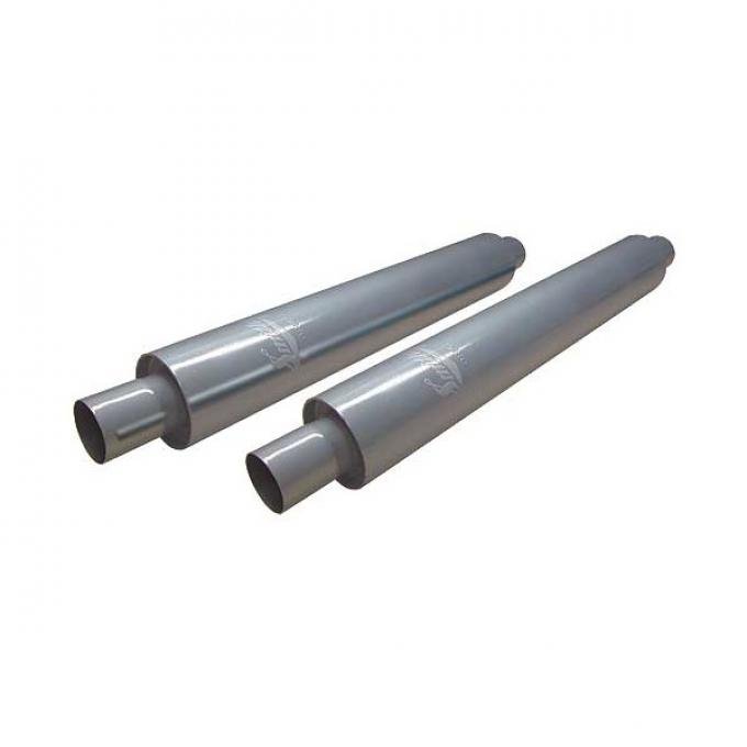 Smithy's Muffler, 22 Case, Fiberglass Packing, 3-1/2 Case Diameter, 2 Inlet and Outlet, Pair