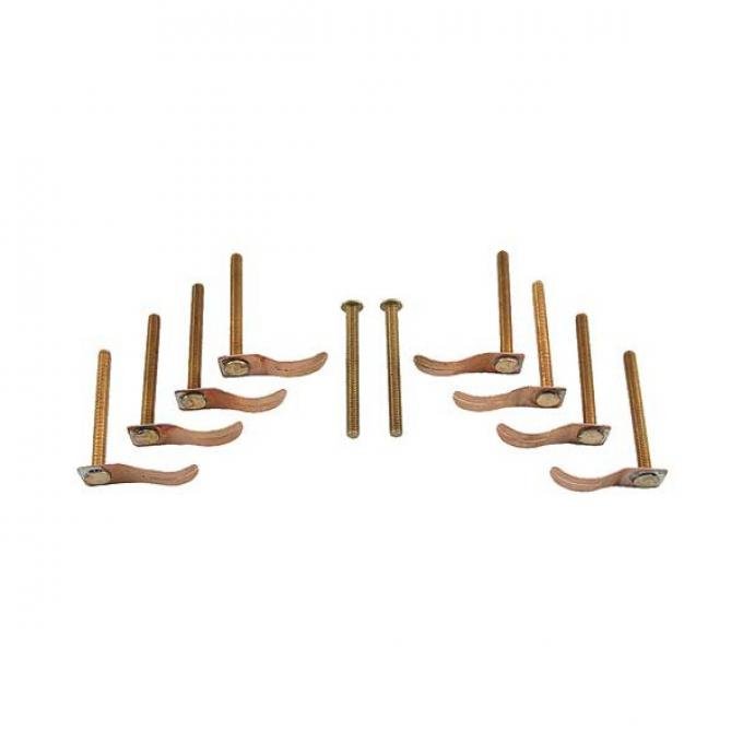 Model T Coil Box Terminal Bolt Set, 10-Piece, Brass, 1913-1914