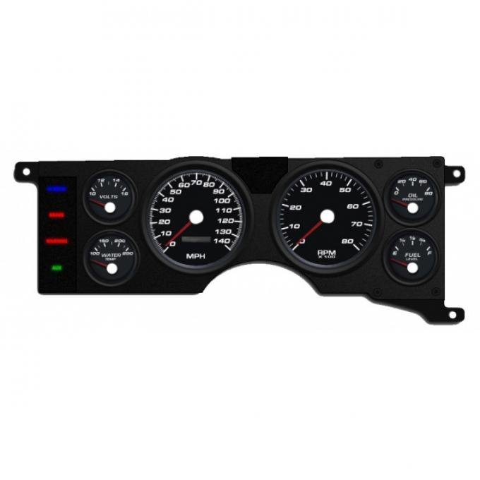 Mustang - New Vintage USA Performance Series Kit - 6 Gauge Package, Black Dial - 1979-1986 -  Programmable Speedometer MPH