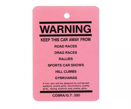 Ford Mustang Decal - Shelby GT350 - Novelty Warning Tag