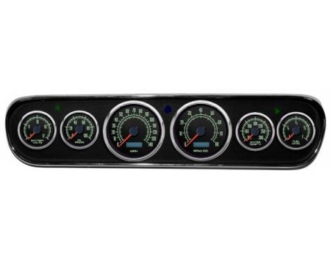 Mustang - New Vintage USA 69 Series DIY Gauge Panel Kit - 6 Gauge Package, Black Dial, 1964-1966 - Programmable Speedometer MPH