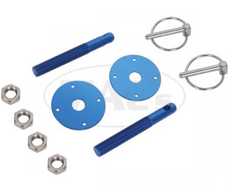 Aluminum Hood Pin Kit, Blue