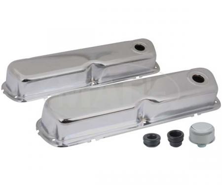 Valve Covers, Chrome, 260, 289 & 302, V8, With Oil Cap Without Tube