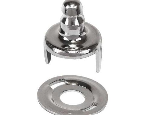 Ford Lift The Dot Fastener - Nickel - Single Stud - With Clinch Type Mount