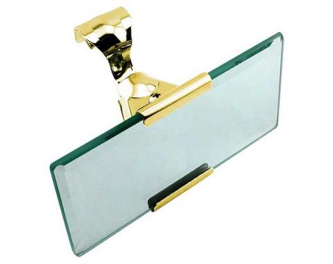 Model T Ford Inside Rear View Mirror - Brass - Clamp Type -For Open Cars Only