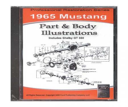 1965 Mustang Part & Body Illustrations On CD - For Windows Operating Systems Only