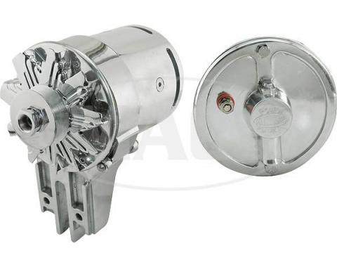 PowerGen - 12 Volt Negative Ground - 5/8 Pulley - Polished Aluminum Body & End Plate - Chrome Fan & Pulley - Ford & Mercury Flathead V8