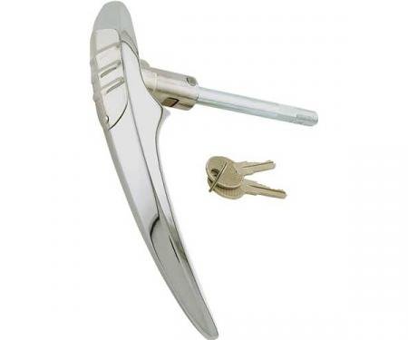 Trunk Handle With Cylinder & 2 Keys - Chrome - Ford