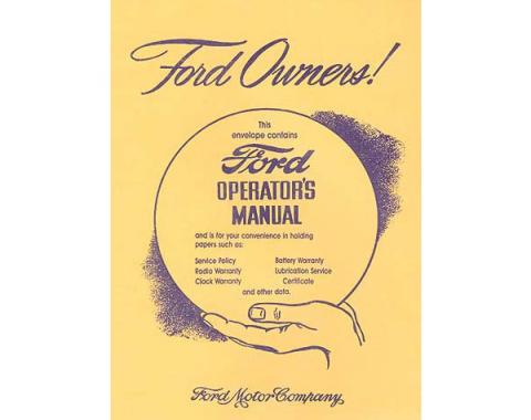 Owner's Manual Envelope - Ford