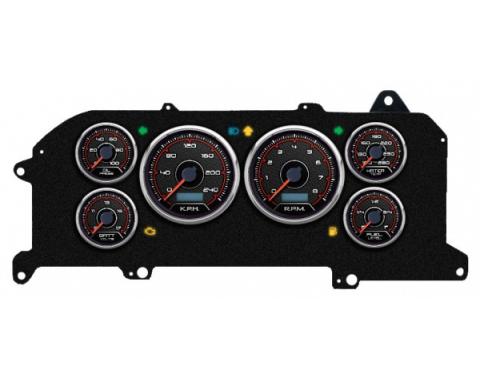 Mustang - New Vintage USA CFR Redline Series Kit - 6 Gauge Package, 1987-1993 - Programmmable Speedometer KPH