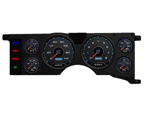 Mustang - New Vintage USA CFR Blueline Series Kit - 6 Gauge Package, 1979-1986 - Programmmable Speedometer MPH