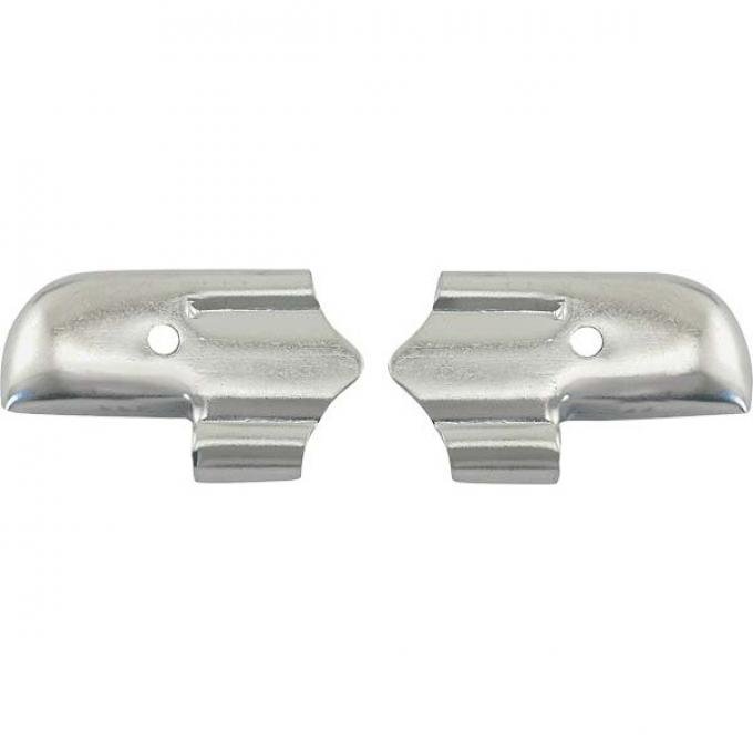 Model A Ford Drip Rail Tips - Rear - Nickel Plated - Sport Coupes & Business Coupes