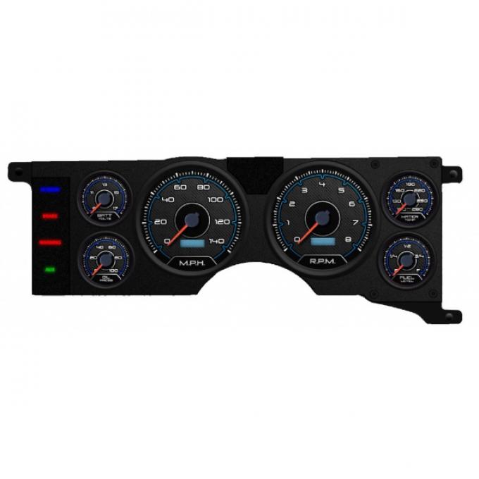 Mustang - New Vintage USA CFR Blueline Series Kit - 6 Gauge Package, 1979-1986 - Programmmable Speedometer MPH