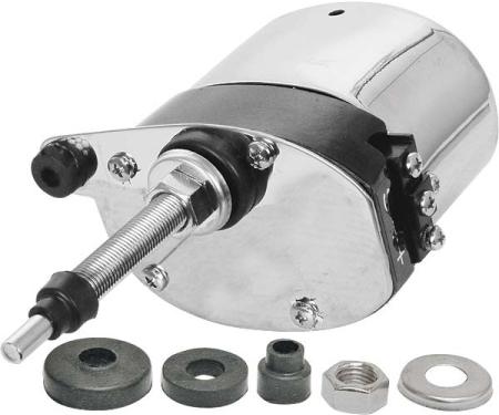 Electric Windshield Wiper Motor - 6 Volt - Replacement Type- Stainless Steel - Ford