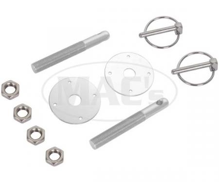 Aluminum Hood Pin Kit, Silver