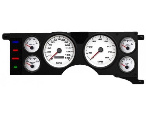 Mustang - New Vintage USA Performance Series Kit - 6 Gauge Package, White Dial - 1979-1986 -  Programmable Speedometer MPH